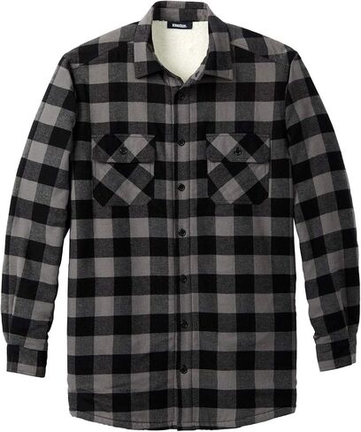 KingSize Men's Big & Tall Flannel Sherpa Lined Shirt Jacket in Kuwait