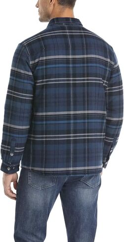 MAGCOMSEN Men's Flannel Shirt Jacket with Quilted Lined Long Sleeve Plaid Coat Button Down Thick Outwear Winter in Saudi Arabia