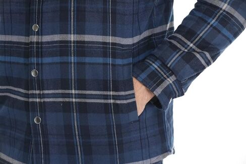 MAGCOMSEN Men's Flannel Shirt Jacket with Quilted Lined Long Sleeve Plaid Coat Button Down Thick Outwear Winter in Saudi Arabia