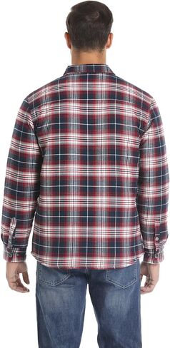MAGCOMSEN Men's Flannel Shirt Jacket with Quilted Lined Long Sleeve Plaid Coat Button Down Thick Outwear Winter in Saudi Arabia
