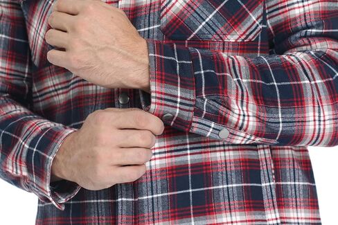 MAGCOMSEN Men's Flannel Shirt Jacket with Quilted Lined Long Sleeve Plaid Coat Button Down Thick Outwear Winter in Saudi Arabia