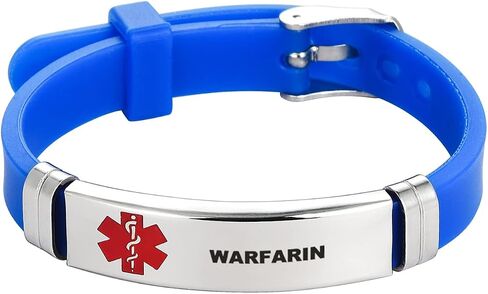 GMXLin Medical Alert Silicone Sport Bracelet for Men Women Stainless Steel First Aid Health Monitoring Adjustable Emergency ID Wristband Bracelets in Saudi Arabia