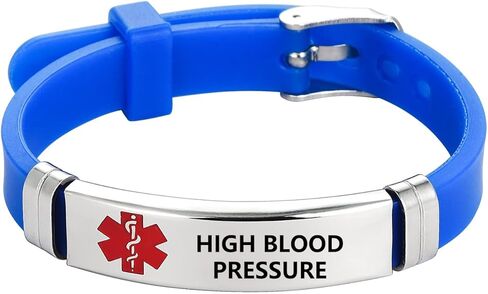 GMXLin Medical Alert Silicone Sport Bracelet for Men Women Stainless Steel First Aid Health Monitoring Adjustable Emergency ID Wristband Bracelets in Saudi Arabia