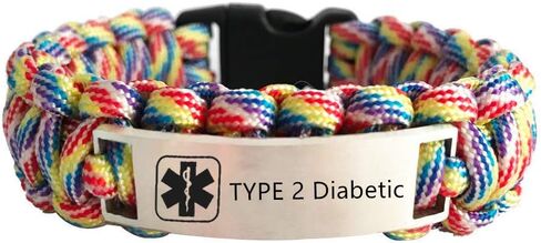 ZKXXJ Medical Alert Bracelets for Women Men - Braided Cuff Bracelets Emergency ID Bracelet Ant Allergy,Medic Alert Bracelet Health Alert Bracelet Awareness Jewellery for Adults in Kuwait