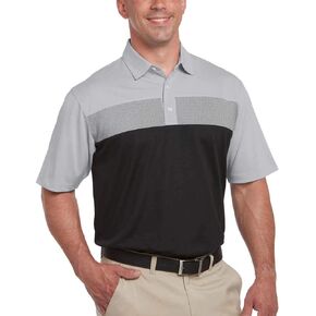 Pebble Beach Mens Short Sleeve Performance Polo (Black, Large) in Kuwait