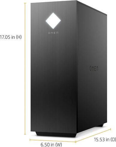 Newest HP OMEN 25L Gaming Desktop PC, Intel Core i7-10700 Octa-Core Processor, RTX 2060 Super, 32GB RAM, 2TB NVMe SSD, RGB Air Cooling, DP, HDMI, Wi-Fi 6, Windows 11 Home, Black in Saudi Arabia