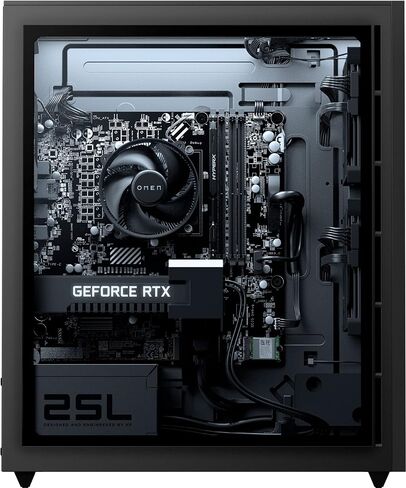 Newest HP OMEN 25L Gaming Desktop PC, Intel Core i7-10700 Octa-Core Processor, RTX 2060 Super, 32GB RAM, 2TB NVMe SSD, RGB Air Cooling, DP, HDMI, Wi-Fi 6, Windows 11 Home, Black in Saudi Arabia