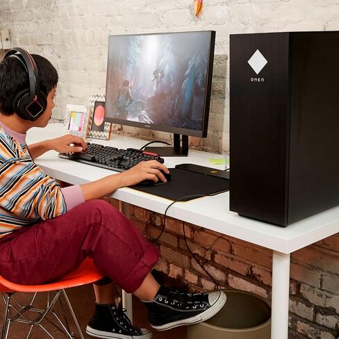 Newest HP OMEN 25L Gaming Desktop PC, Intel Core i7-10700 Octa-Core Processor, RTX 2060 Super, 32GB RAM, 2TB NVMe SSD, RGB Air Cooling, DP, HDMI, Wi-Fi 6, Windows 11 Home, Black in Saudi Arabia