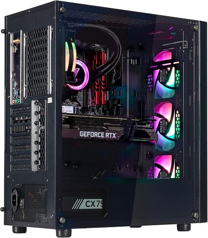 Velztorm Archux Gaming Desktop PC (AMD Ryzen 7 5700X 8-Core, 16GB RAM, 1TB PCIe SSD + 3TB HDD (3.5), GeForce RTX 4060, Black, Win 10 Home) in Saudi Arabia