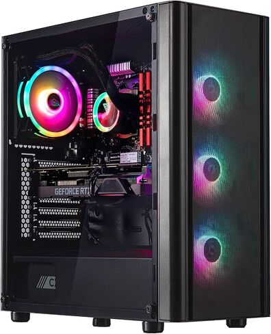 Velztorm Archux Gaming Desktop PC (AMD Ryzen 7 5700X 8-Core, 16GB RAM, 1TB PCIe SSD + 3TB HDD (3.5), GeForce RTX 4060, Black, Win 10 Home) in Saudi Arabia