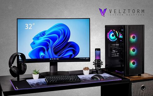 Velztorm Archux Gaming Desktop PC (AMD Ryzen 7 5700X 8-Core, 16GB RAM, 1TB PCIe SSD + 3TB HDD (3.5), GeForce RTX 4060, Black, Win 10 Home) in Saudi Arabia