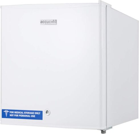 Summit AccuCold FS24L 19" Upright Freezer with 1.4 cu. ft. Capacity, Factory Installed Lock, Manual Defrost, Removable Shelf Removable Shelf and Adjustable Thermostat, in White in Saudi Arabia