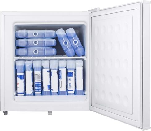 Summit AccuCold FS24L 19" Upright Freezer with 1.4 cu. ft. Capacity, Factory Installed Lock, Manual Defrost, Removable Shelf Removable Shelf and Adjustable Thermostat, in White in Saudi Arabia