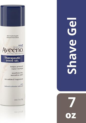 Aveeno Therapeutic Shave Gel with Oat and Vitamin E to Help Prevent Razor Bumps and Soothe Dry and Sensitive Skin, No Added Fragrances and Non-Comedogenic, 7 oz ( Pack of 6) in Saudi Arabia
