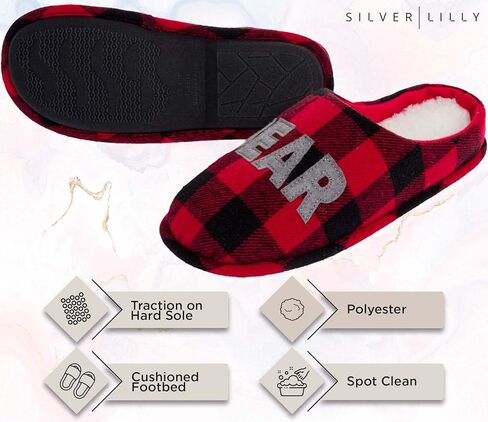 شبشب Silver Lilly Papa Bear - شبشب منزل منقوش من بوفالو - للرجال والنساء والأطفال in Kuwait