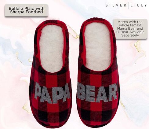 شبشب Silver Lilly Papa Bear - شبشب منزل منقوش من بوفالو - للرجال والنساء والأطفال in Kuwait