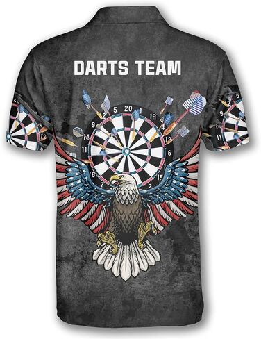 PRIMESTY Custom Darts Shirts for Men, Personalized Darts Jerseys for Men, 3D Darts Polo Shirts Size S-5XL in Kuwait