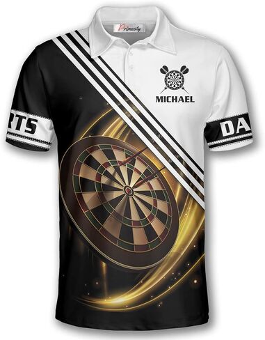 PRIMESTY Custom Darts Shirts for Men, Personalized Darts Jerseys for Men, 3D Darts Polo Shirts Size S-5XL in Kuwait