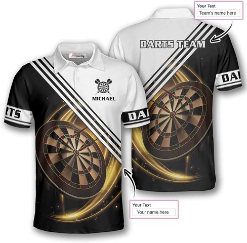 PRIMESTY Custom Darts Shirts for Men, Personalized Darts Jerseys for Men, 3D Darts Polo Shirts Size S-5XL in Kuwait