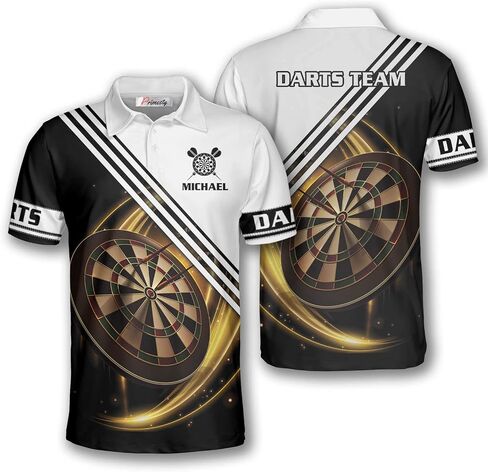 PRIMESTY Custom Darts Shirts for Men, Personalized Darts Jerseys for Men, 3D Darts Polo Shirts Size S-5XL in Kuwait
