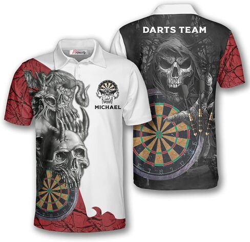 PRIMESTY Custom Darts Shirts for Men, Personalized Darts Jerseys for Men, 3D Darts Polo Shirts Size S-5XL in Kuwait