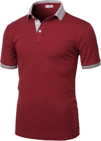 H2H Mens Casual Slim Fit Polo T-Shirts of Various Styles and Designed in Kuwait
