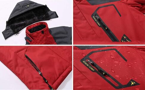 XinYangNi رجل الشتاء الصوف مقنعين الجبلية الصوف التزلج يندبروف المطر سترة الثلوج معطف الجبلية سترة أبلى in Kuwait