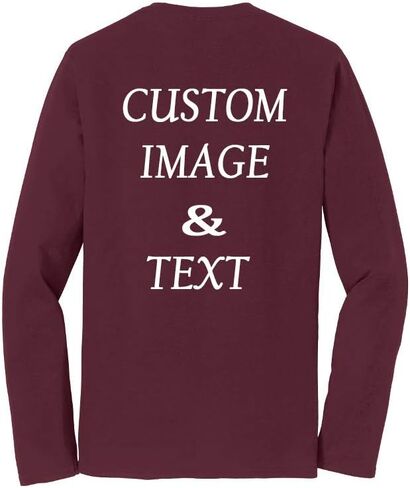 Custom Made Long Sleeves Fan Tee Shirt, Upload Photo, Logo, Type Text, Design Your Own in Kuwait