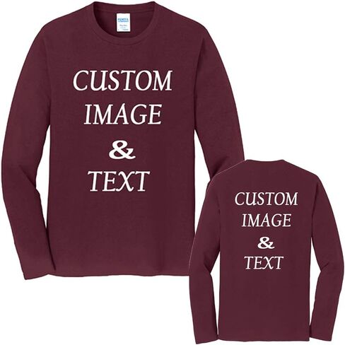 Custom Made Long Sleeves Fan Tee Shirt, Upload Photo, Logo, Type Text, Design Your Own in Kuwait