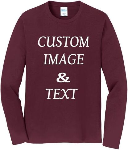 Custom Made Long Sleeves Fan Tee Shirt, Upload Photo, Logo, Type Text, Design Your Own in Kuwait