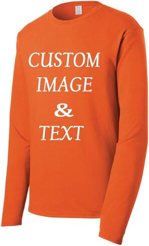 Custom Made Long Sleeves Fan Tee Shirt, Upload Photo, Logo, Type Text, Design Your Own in Kuwait