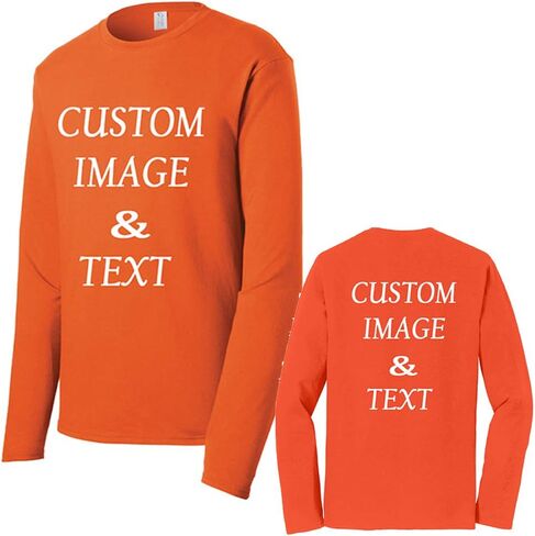 Custom Made Long Sleeves Fan Tee Shirt, Upload Photo, Logo, Type Text, Design Your Own in Kuwait