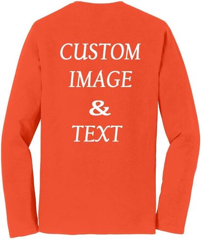 Custom Made Long Sleeves Fan Tee Shirt, Upload Photo, Logo, Type Text, Design Your Own in Kuwait