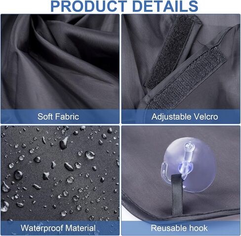 PAGOW 2pcs Beard Hair Apron, Waterproof Beard Clippings Bib, Non-Stick Beard Cape Hair Catcher for Men Shaving, Trimming ( Size: 43.5 x 29.5 Inch, Black, White ) 2 Suction Cup in Saudi Arabia