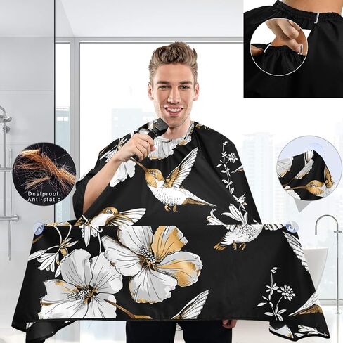 تصميم visesunny Tuxedo على رأس الحلاق الأسود المضاد للكهرباء الساكنة مع إغلاق سريع، مريلة حلاقة احترافية من البوليستر، مقاومة للماء، رأس تصفيف الشعر قابل للتعديل in Kuwait
