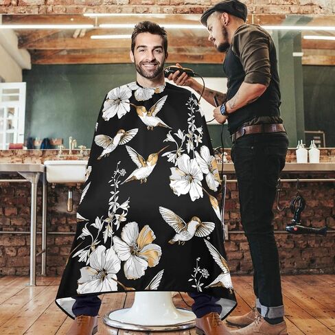 تصميم visesunny Tuxedo على رأس الحلاق الأسود المضاد للكهرباء الساكنة مع إغلاق سريع، مريلة حلاقة احترافية من البوليستر، مقاومة للماء، رأس تصفيف الشعر قابل للتعديل in Kuwait