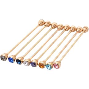 YYBONNIE 8PCS Gold Tone Men's Tie Pins Necktie Tie Clip Cravat Pin Round Collar Crystal Brooch in Kuwait