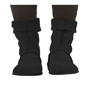Janska MocSocks - Double-Bottom, Non-Skid Fleece Slipper Socks – Warm and Cozy Booties - Unisex (Medium, Black) in Saudi Arabia