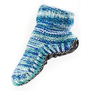 Tibetan Socks Wool Hand Knit Fleece Lined Mid Bootie Slipper Sock Non Slip Sole