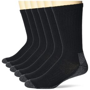 Hanes mens Crew Socks, 6-pair Pack Work Sock, Black, 6 12 US in Saudi Arabia