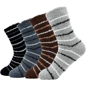 Men's 4 Pack Winter Thick Socks Warm Comfort Soft Fuzzy Floor Socks