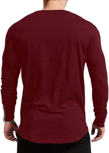Magiftbox Men's Long Sleeve Raglan Pullover Sweatshirts Lightweight Active Gym Workout T-Shirts T13 in Saudi Arabia