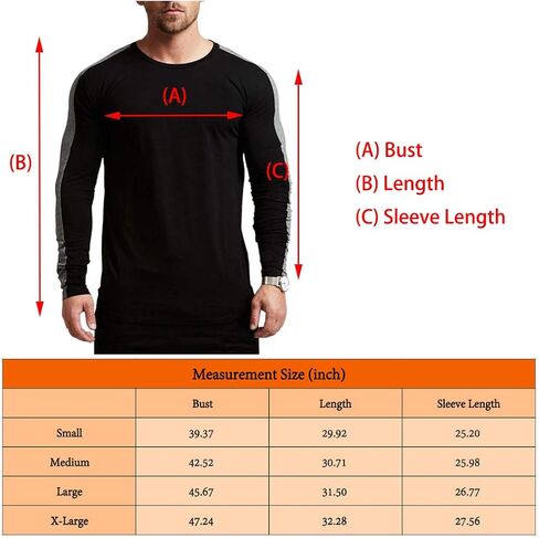 Magiftbox Men's Long Sleeve Raglan Pullover Sweatshirts Lightweight Active Gym Workout T-Shirts T13 in Saudi Arabia