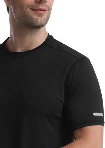 Athletic Shirts for Men Short Sleeve Quick Dry Workout Running Gym Sport Exercise Tee Moisture Wicking in Kuwait