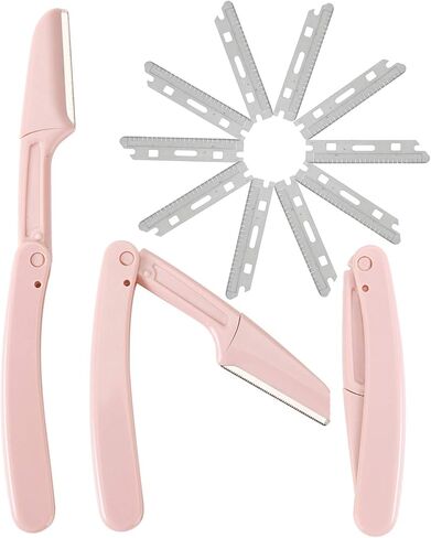 Eyebrow Razor,Multi Tool with Replacement Blades for Dermaplaning Women&Men,Foldable Precise Safe Neck Facial Body Hair Shaping Exfoliate Kit Shavers for Travel,Easy to Use and Carry,11 Pack,P in Saudi Arabia