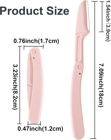 Eyebrow Razor,Multi Tool with Replacement Blades for Dermaplaning Women&Men,Foldable Precise Safe Neck Facial Body Hair Shaping Exfoliate Kit Shavers for Travel,Easy to Use and Carry,11 Pack,P in Saudi Arabia