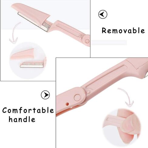Eyebrow Razor,Multi Tool with Replacement Blades for Dermaplaning Women&Men,Foldable Precise Safe Neck Facial Body Hair Shaping Exfoliate Kit Shavers for Travel,Easy to Use and Carry,11 Pack,P in Saudi Arabia