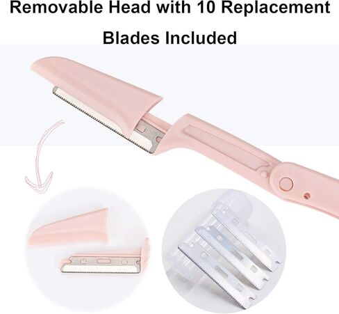 Eyebrow Razor,Multi Tool with Replacement Blades for Dermaplaning Women&Men,Foldable Precise Safe Neck Facial Body Hair Shaping Exfoliate Kit Shavers for Travel,Easy to Use and Carry,11 Pack,P in Saudi Arabia