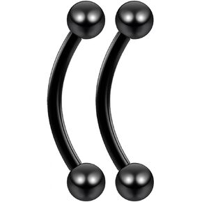 Evonix 2pc Curved Barbell Daith Rook Conch Labret Helix Lip Ring Tragus Eyebrow Cartilage (choose Color, Gauge, Length) in Saudi Arabia