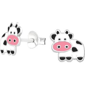 KIWI DAISY Hypoallergenic Sterling Silver Cow (VERY TINY) Stud Earrings (Nickel Free)
